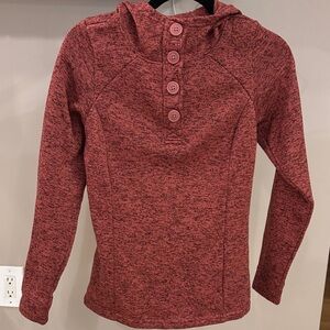 Columbia Darling Days Red Heathered Pullover Button-Up Women's Hoodie Size XS